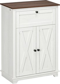 HOMCOM Bufet de depozitare cu multiple spații de depozitare, 2 uși cu raft reglabil, 1 sertar, 60L x 30Ad x 87,5Î cm | Aosom Romania