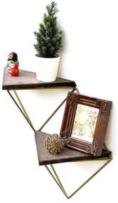 Raft decorativ de perete Duvelo 2 (Nuc + auriu) . 1093666