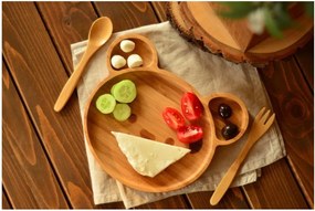 Set luat masa din bambus pentru copii Bambum Teddy