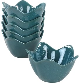 Set de 6 boluri ceramice Lotus 11,8 cm, turcoaz