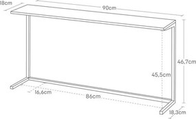 Raft suplimentar alb/în culoare naturală din lemn 90x18 cm Tower – YAMAZAKI