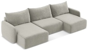 Colțar gri deschis extensibil/cu spațiu de depozitare Kalena – Makamii