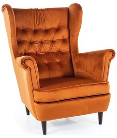 Fotoliu Herry Velvet, portocaliu/negru