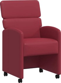 vidaXL Scaune de dining cu roți cu roți 2 pcs bordo 58 x 65 x 98 cm