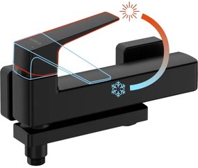 Deante BQL_N12M BLUR - Baterie de cadă rabatabilă, neagră