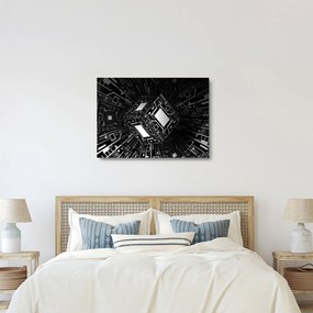Tablou pe sticlă cu un cub abstract (70x50 cm)
