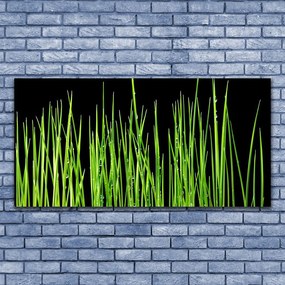 Tablou pe panza canvas Weed Floral Verde Negru