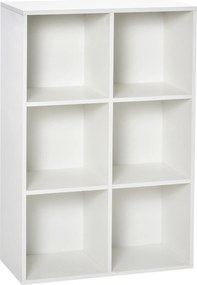 HOMCOM Mobile Libreria a 6 Cubi Moderno a Parete in Legno Bianco | Aosom Romania