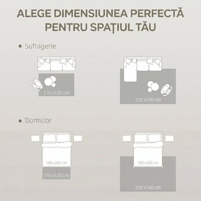 HOMCOM Covor Modern Antiderapant cu Linii Geometrice din Poliester, Multicolor | Aosom Romania