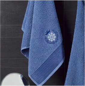 Set halat de baie și prosop albastru S/M din bumbac – Mila Home