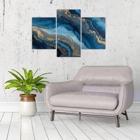 Tablou - Abstracție marmură albastră (90x60 cm)