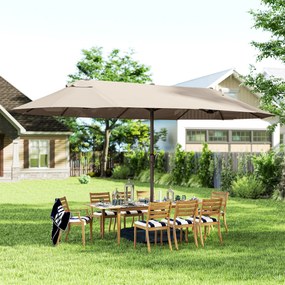 Outsunny Umbrele de Gradina Dubla 460x270cm cu Manivela si Baza Transversala | Aosom Romania