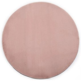 vidaXL Covor, roz invechit, 80 cm, blană ecologică de iepure