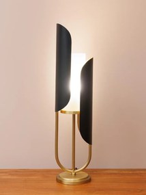Lampa de masa, din metal si sticla, Moderna