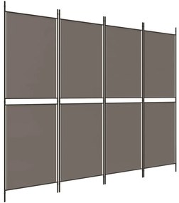 350216 vidaXL Paravan de cameră cu 4 panouri, antracit, 200 x 180 cm, textil