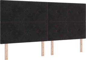 vidaXL Tăblie LED cu benzi LED Manual Negru 200 cm Catifea