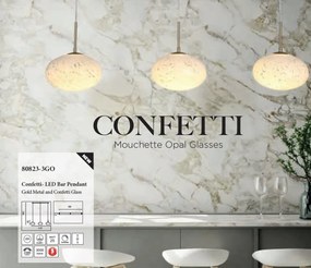 Lustra LED suspendata metal auriu sticla decorativa Confetti