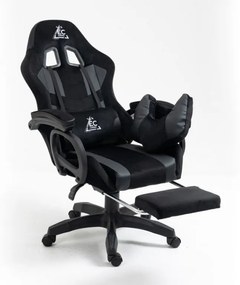 JAKS Scaun de gaming piele ecologică neagră Student