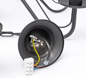 Lustră suspendată pe lanț MALBO, 8xE14/10W/230V, neagră