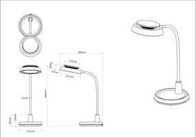 Globo 58496S - Lampă de birou LED tactilă reglabilă KIRK LED/12W/230V, neagră