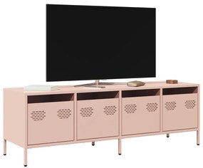 vidaXL Dulap TV, roz, 135x39x43,5 cm, oțel laminat la rece