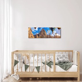 Tablou - Baloane cu aer cald, Cappadocia, Turcia. (cu ceas) (90x30 cm)
