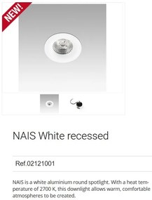 Spot LED incastrabil pentru tavan / plafon NAIS alb 02121001