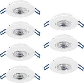 Eglo 300186 - Set 7x spoturi încastrate GEDREZ LED, 4,9 W, 230 V, Ø 9 cm, alb