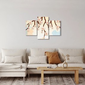 Tablou - Flori colorate pe ramuri (90x60 cm)