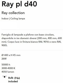 Plafoniera LED pentru baie IP44 Ray pl d40 alb