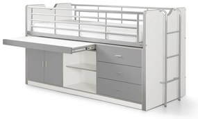 Pat Supraetajat cu Birou și Spații de Depozitare, Argintiu (Metal și PAL) – Bonny – Vipack