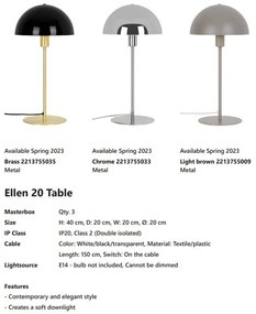 Veioza, lampa de masa design minimalist scandinav Ellen 20 Chrome