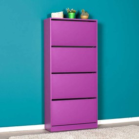 Dulap Pantofi Inalt Adore XL – Pantofar cu Adancime Slim (26 cm) pentru Hol, 4 Compartimente Rabatabile, Capacitate 24 Perechi