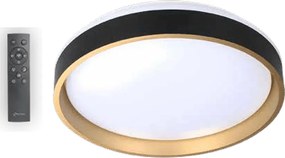 Plafonieră LED BLAZE 32W 2240lm 39x8cm cu Telecomandă, Design Negru-Auriu, CCT Reglabil 3000K-6500K, Corp Iluminat Modern pentru Sufragerie