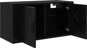 vidaXL Dulap TV montat pe perete Stejar negru 80 x 34.5 x 40 cm