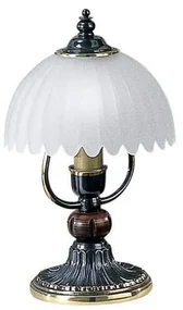 Veioza, Lampa de masa design italian din alama cu lemn 3610