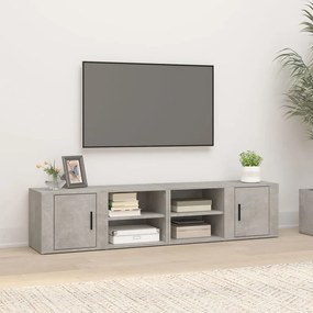 819445 vidaXL Comode TV, 2 buc., gri beton, 80x31,5x36 cm, lemn prelucrat