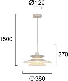 Lampă suspendată pe cablu STEVI 1xE27/40W/230V bej