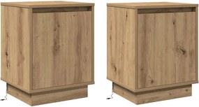 vidaXL Dulap de noapte 2 pcs Stejar Artizanal 39 x 34,5 x 50 cm
