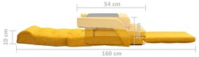 Scaun de podea pliabil cu functie de pat, galben mustar, textil 1, galben mustar