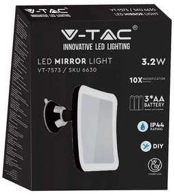 Oglinda iluminata led 3.2w pentru make up 6400k cu baterii 4xaa