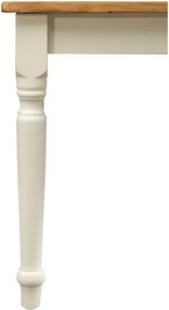 Masa fixa, L 70 70 H78 cm, culoare natur alb antic, Lemn Masiv