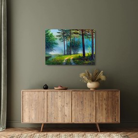 Tablou pe sticlă - Pictură în ulei de peisaj (70x50 cm)