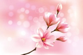 Tapet magnolie roz delicată