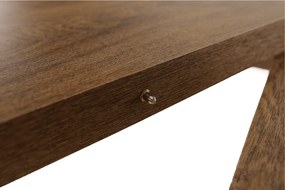 Masă extensibilă pentru dining, stejar lefkas închis, 160-203x90 cm, MONTANA STW