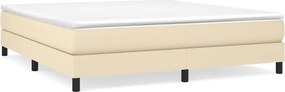 vidaXL Pat continental cu saltea, crem, 180x200 cm, textil