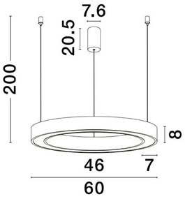 Pendul LED dimabil design modern MORBIDO alb
