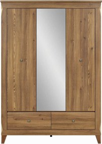 Dulap cu 3 usi si 2 sertare BERGEN, stejar zada Sibiu, PAL, 144x63x202