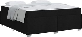 vidaXL Cadru de pat cu saltea Negru 180 x 200 cm țesătură