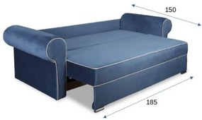 Canapea 3L Extensibila Sofia, Albastru &amp; Bej, 75 x 251 x 105 Cm